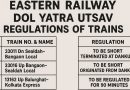 Eastern Railway Dol Yatra Utsav Regulations of Trains